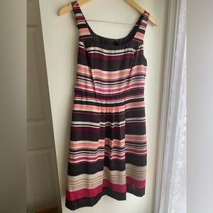 NWT The Limited Y2K Multicolor Striped Mini Fit & Flare Dress Sleeveless Size 4